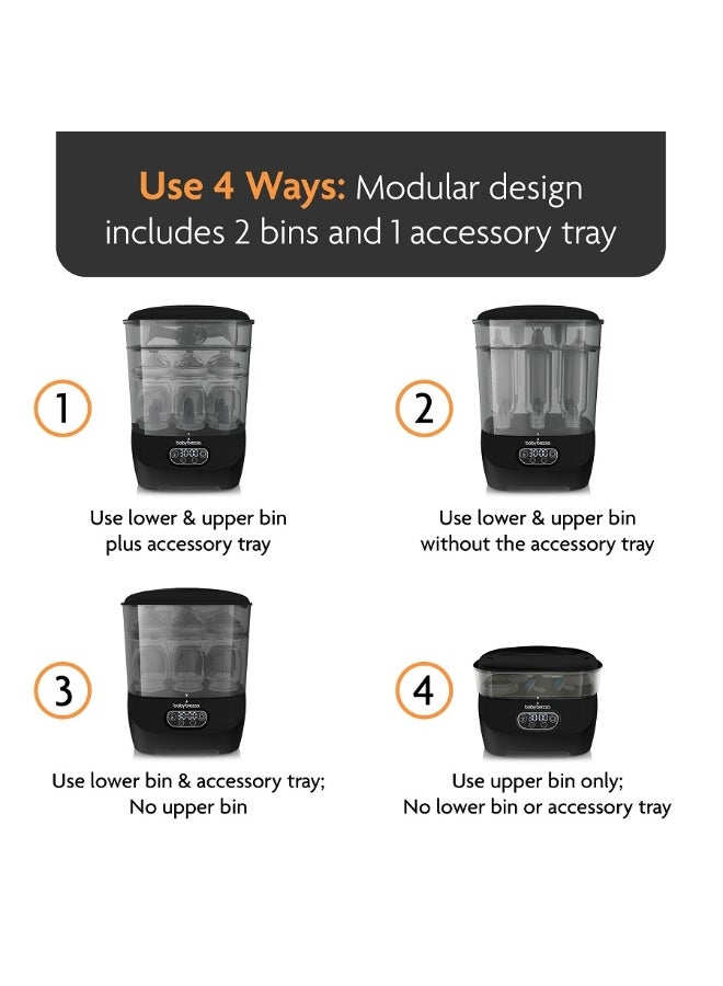 Baby Brezza Bottle Sterilizer and Dryer Advanced – Electric Steam Sterilization Machine Universal Sterilizing for All Bottles: Plastic + Glass Pacifiers Breast Pump Parts - HEPA Filtration-Black - Image 5