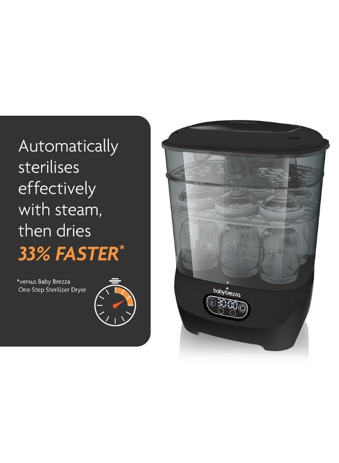 Baby Brezza Bottle Sterilizer and Dryer Advanced – Electric Steam Sterilization Machine Universal Sterilizing for All Bottles: Plastic + Glass Pacifiers Breast Pump Parts - HEPA Filtration-Black - Image 3