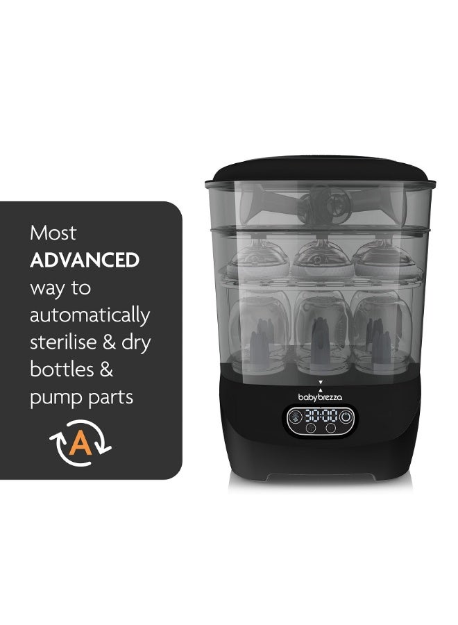Baby Brezza Bottle Sterilizer and Dryer Advanced – Electric Steam Sterilization Machine Universal Sterilizing for All Bottles: Plastic + Glass Pacifiers Breast Pump Parts - HEPA Filtration-Black - Image 2