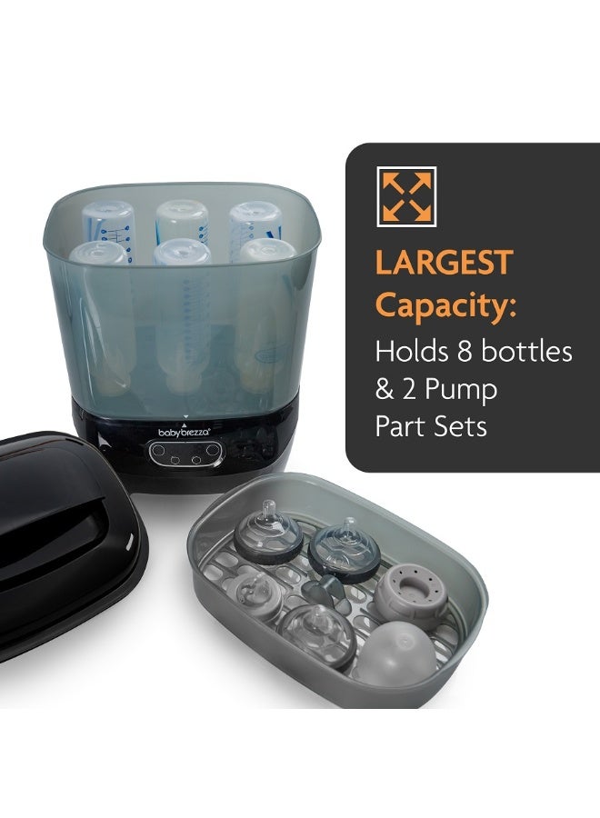 Baby Brezza Bottle Sterilizer and Dryer Advanced – Electric Steam Sterilization Machine Universal Sterilizing for All Bottles: Plastic + Glass Pacifiers Breast Pump Parts - HEPA Filtration-Black - Image 4