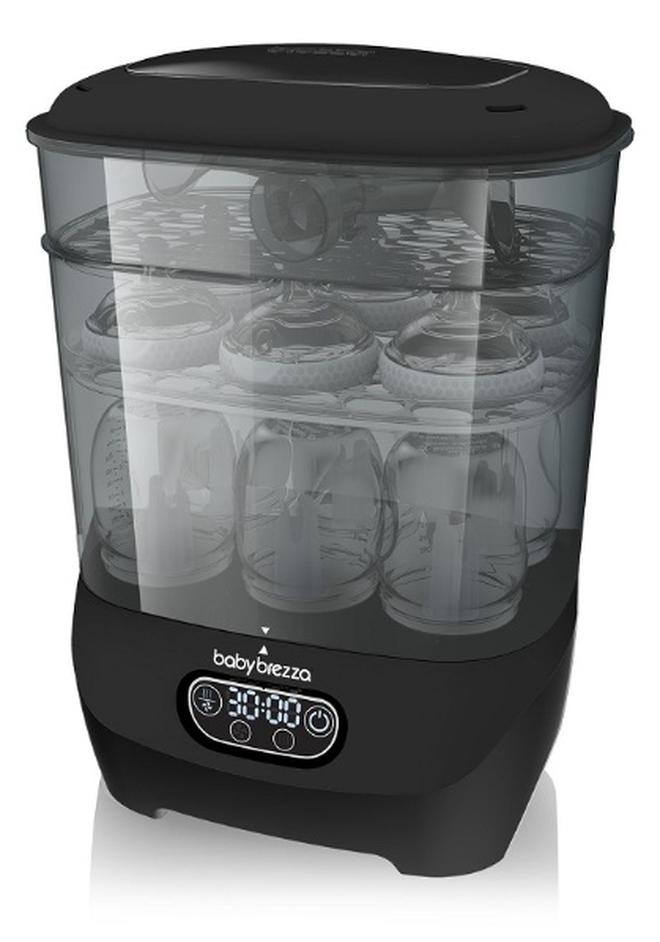 Baby Brezza Bottle Sterilizer and Dryer Advanced – Electric Steam Sterilization Machine Universal Sterilizing for All Bottles: Plastic + Glass Pacifiers Breast Pump Parts - HEPA Filtration-Black - Image 1