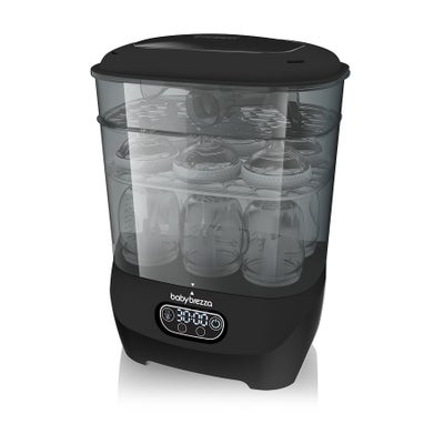 Baby Brezza Bottle Sterilizer and Dryer Advanced – Electric Steam Sterilization Machine Universal Sterilizing for All Bottles: Plastic + Glass Pacifiers Breast Pump Parts - HEPA Filtration-Black