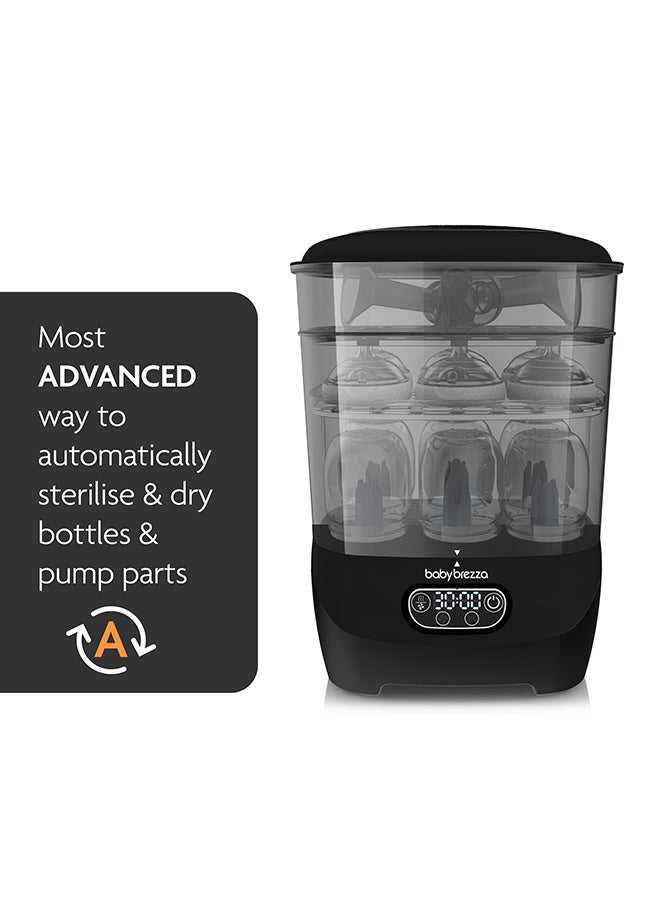 Baby Brezza - Premium Bottle Sterilizer And Dryer Advanced - Electric Steam Sterilization Machine Universal Sterilizing For All Bottles : Plastic + Glass Pacifiers Breast Pump Parts - HEPA Filtration - Black - Image 1