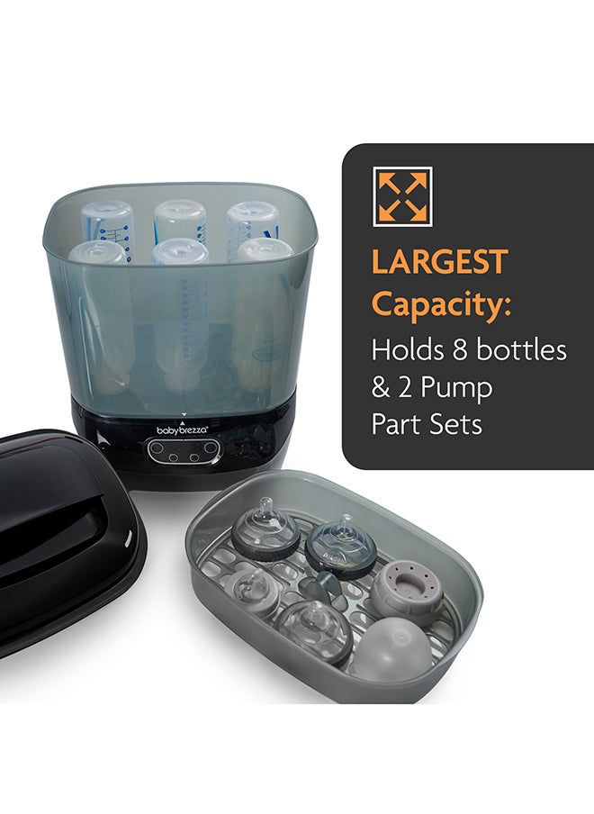 Baby Brezza - Premium Bottle Sterilizer And Dryer Advanced - Electric Steam Sterilization Machine Universal Sterilizing For All Bottles : Plastic + Glass Pacifiers Breast Pump Parts - HEPA Filtration - Black - Image 1