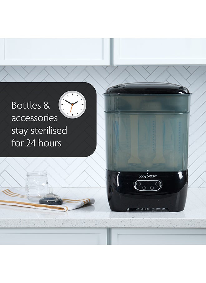 Baby Brezza - Premium Bottle Sterilizer And Dryer Advanced - Electric Steam Sterilization Machine Universal Sterilizing For All Bottles : Plastic + Glass Pacifiers Breast Pump Parts - HEPA Filtration - Black - Image 1