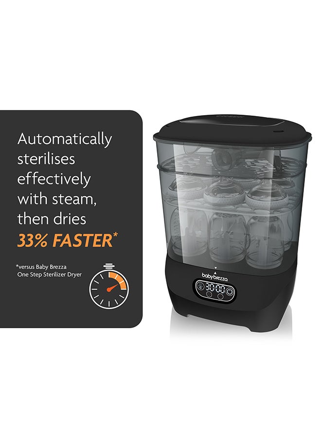Baby Brezza - Premium Bottle Sterilizer And Dryer Advanced - Electric Steam Sterilization Machine Universal Sterilizing For All Bottles : Plastic + Glass Pacifiers Breast Pump Parts - HEPA Filtration - Black - Image 1