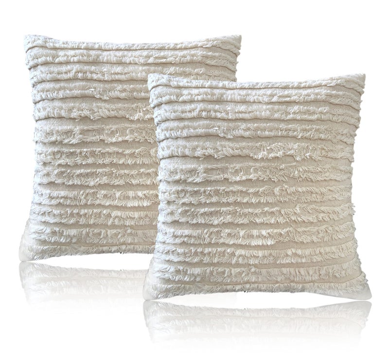 mosey Small Cushion Cover 12x12 Set of 2 | Boho 1212 Cushion Cover | Cotton Cushion Cover 12x12 | Cousin Cover 12" x12 30 cm x 30cm - Image 1