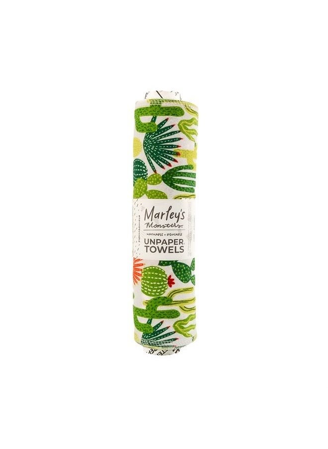 Marley's Monsters UNpaper Towels - 12 Count roll, Reusable Paper Towels Cotton, Tree Free (Cactus)  - Image 1
