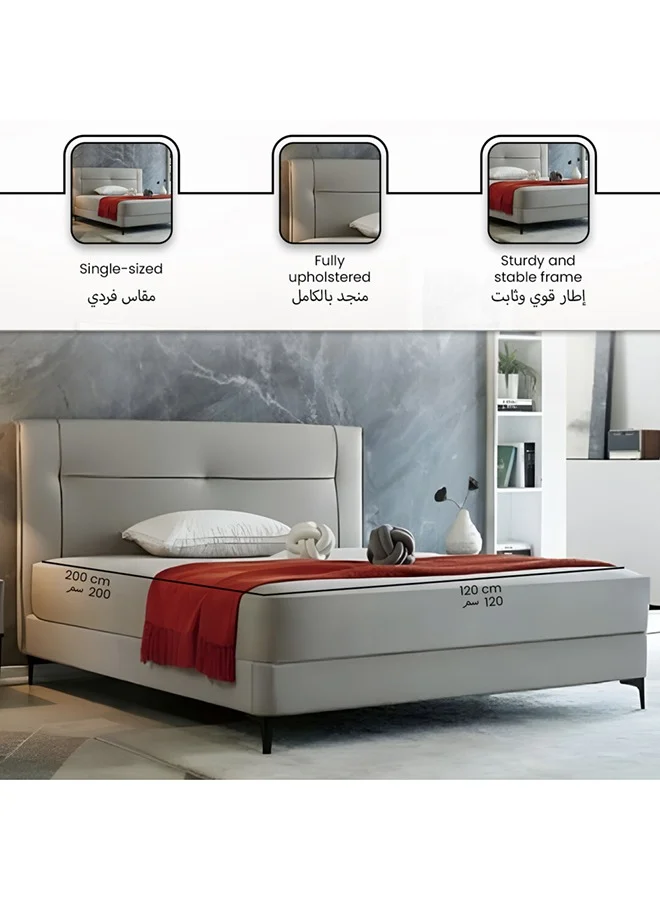 Micasa Durable and Elegant Design Soft Bed Frame Light Grey 120 x 200 cm JY-689-120x200