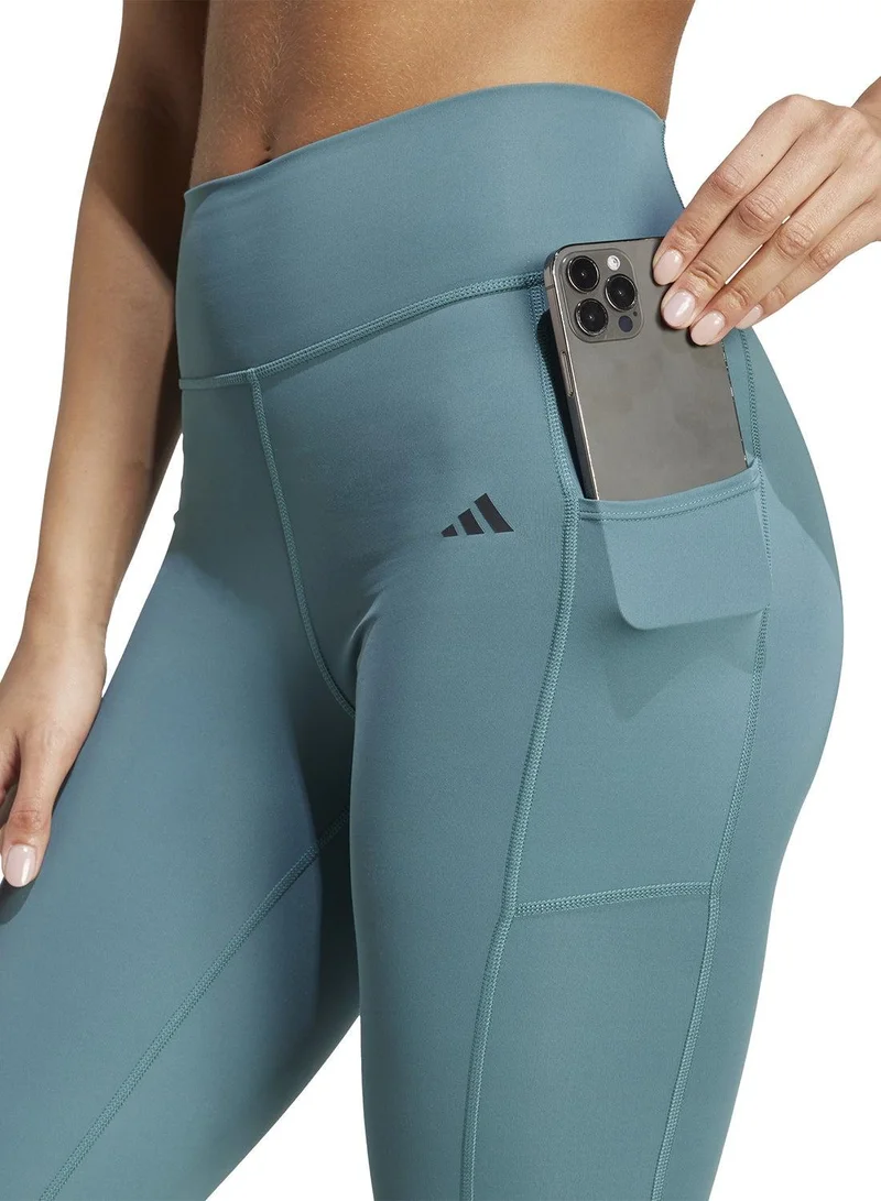 Adidas teal Optime Stash  7/8 Leggings for Women | Best Price UAE