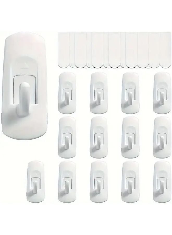 12 Hooks 14 Pieces 3M Double Sided Tape Self Adhesive No Drill Wall Hooks - Image 1