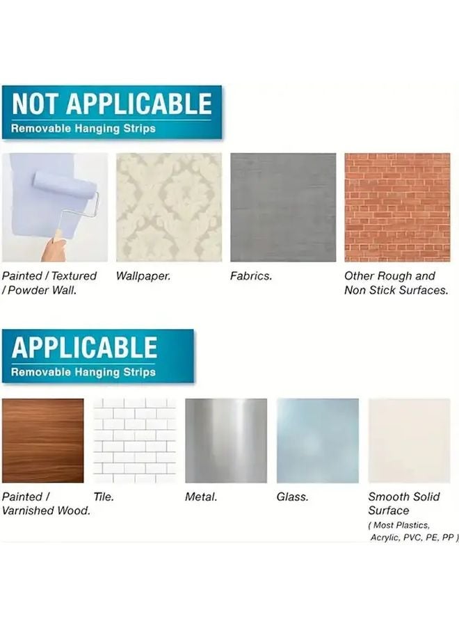 12 Hooks 14 Pieces 3M Double Sided Tape Self Adhesive No Drill Wall Hooks - Image 5