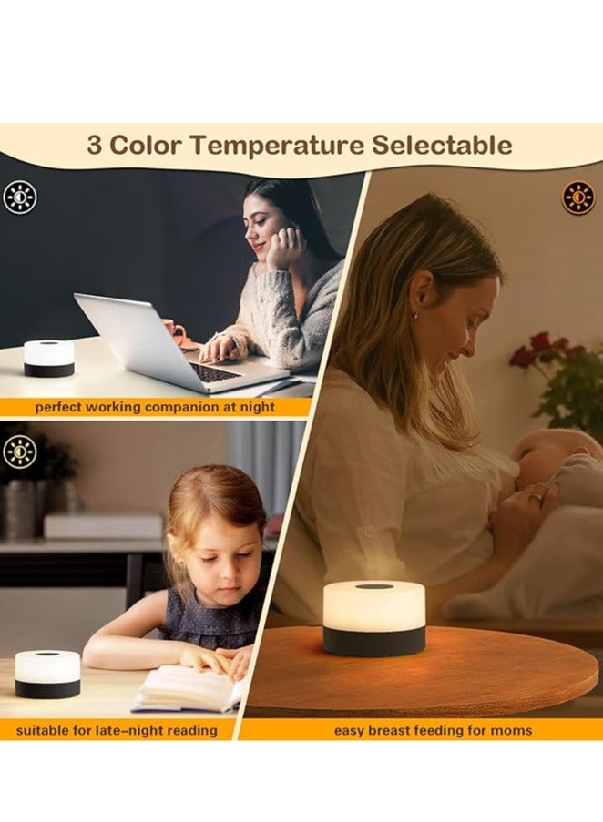 عربست طقم إضاءة ليلية لحضانة الأطفال مكون من 2، مصباح جانبي قابل لإعادة الشحن عن طريق USB قابل للتعتيم بدون خطوات، 3 أوضاع و9 ألوان متغيرة، مصباح محمول يعمل باللمس للكبار مع توقيت وذاكرة - Image 3