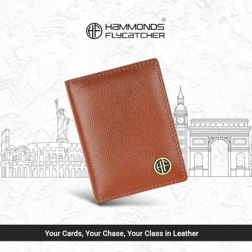 HAMMONDS FLYCATCHER Genuine Leather Card Holder Wallet for Man & Women, RFID Protected ATM/Credit Card Holder Wallet for Men with 4 Slots(Fits Upto 8 Cards), Gift for Men - Tan - Image 2