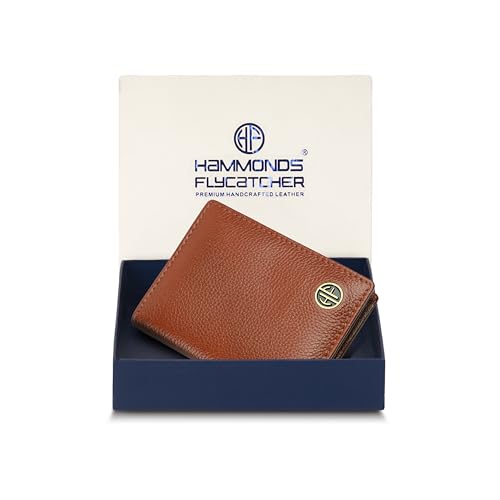 HAMMONDS FLYCATCHER Genuine Leather Card Holder Wallet for Man & Women, RFID Protected ATM/Credit Card Holder Wallet for Men with 4 Slots(Fits Upto 8 Cards), Gift for Men - Tan - Image 1
