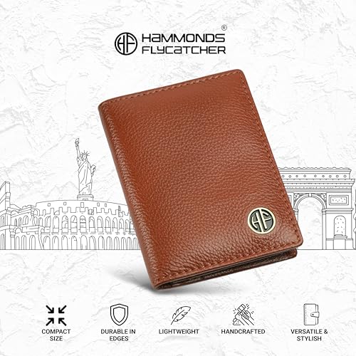 HAMMONDS FLYCATCHER Genuine Leather Card Holder Wallet for Man & Women, RFID Protected ATM/Credit Card Holder Wallet for Men with 4 Slots(Fits Upto 8 Cards), Gift for Men - Tan - Image 3