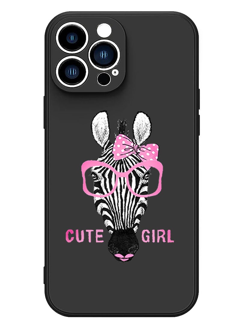 Theodor Protective Slim Fit Case Liquid Silicone Cover with Full Body Protection Anti-Scratch Shockproof Case For iPhone 13 Pro Black  - cute pets copy - Image 1