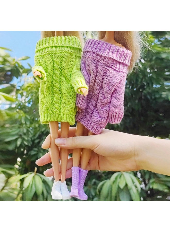 BJDBUS Winter Turtleneck Sweater Clothes For 11.5 Inch Girl Doll Accessories (Fluorescent Green) - Image 3