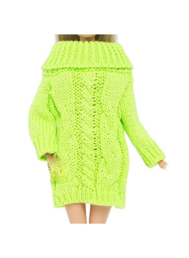 BJDBUS Winter Turtleneck Sweater Clothes For 11.5 Inch Girl Doll Accessories (Fluorescent Green) - Image 1