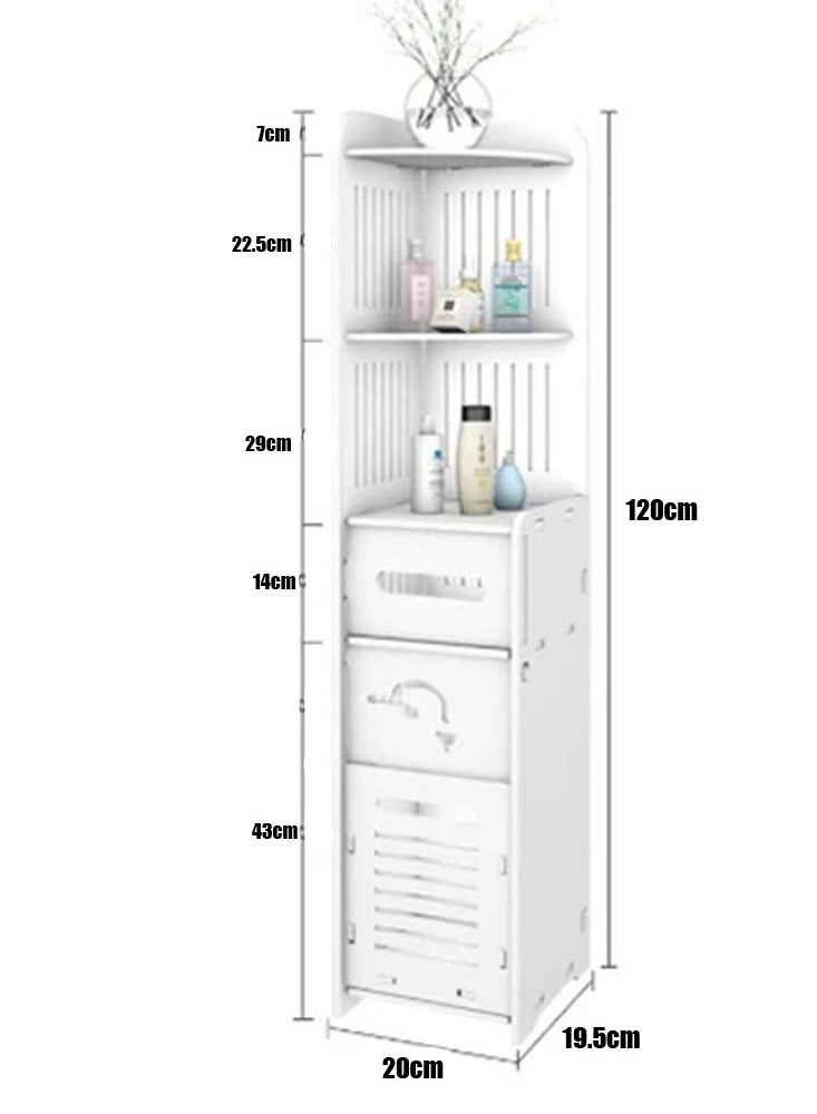 FFD Bathroom Stand Wooden Bathroom Rack Bamboo Bathroom Shelf Bamboo Storage Shelves Shelving Unite Free Standing Storage Rack Corner Shelf Bathroom Storage Cabinet Flower Stand Book Shelf  - Image 2