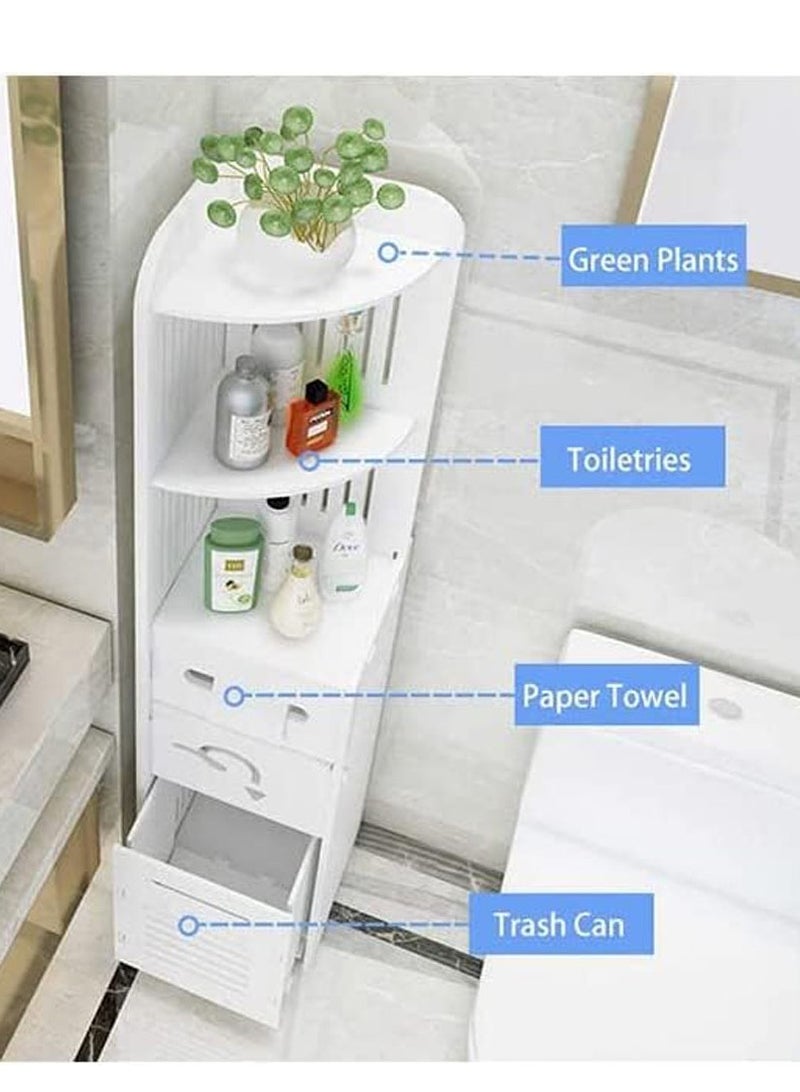 FFD Bathroom Stand Wooden Bathroom Rack Bamboo Bathroom Shelf Bamboo Storage Shelves Shelving Unite Free Standing Storage Rack Corner Shelf Bathroom Storage Cabinet Flower Stand Book Shelf  - Image 5