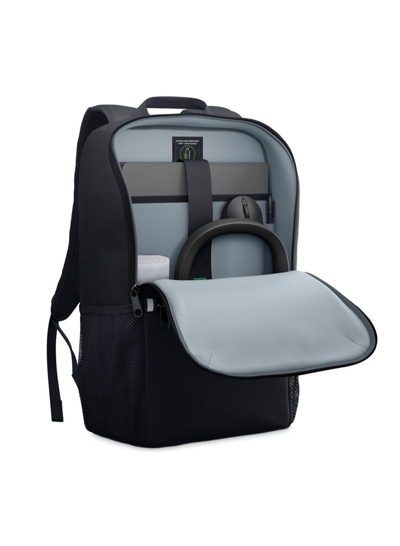 ديل حقيبة ظهر ديل إيكولوب إسينشال - حقيبة كمبيوتر محمول مستدامة مزودة بحماية إسفنجية 360 درجة، وقماش مقاوم للماء، ومساحة تخزين كبيرة ومنظمة - حقيبة تنقل احترافية صديقة للبيئة - Image 2