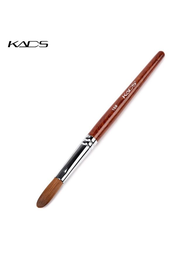 KADS فرشاة أظافر أكريليك من شعر كولينسكي مع قلم خشبي أحمر لأدوات فن الأظافر (18#)
