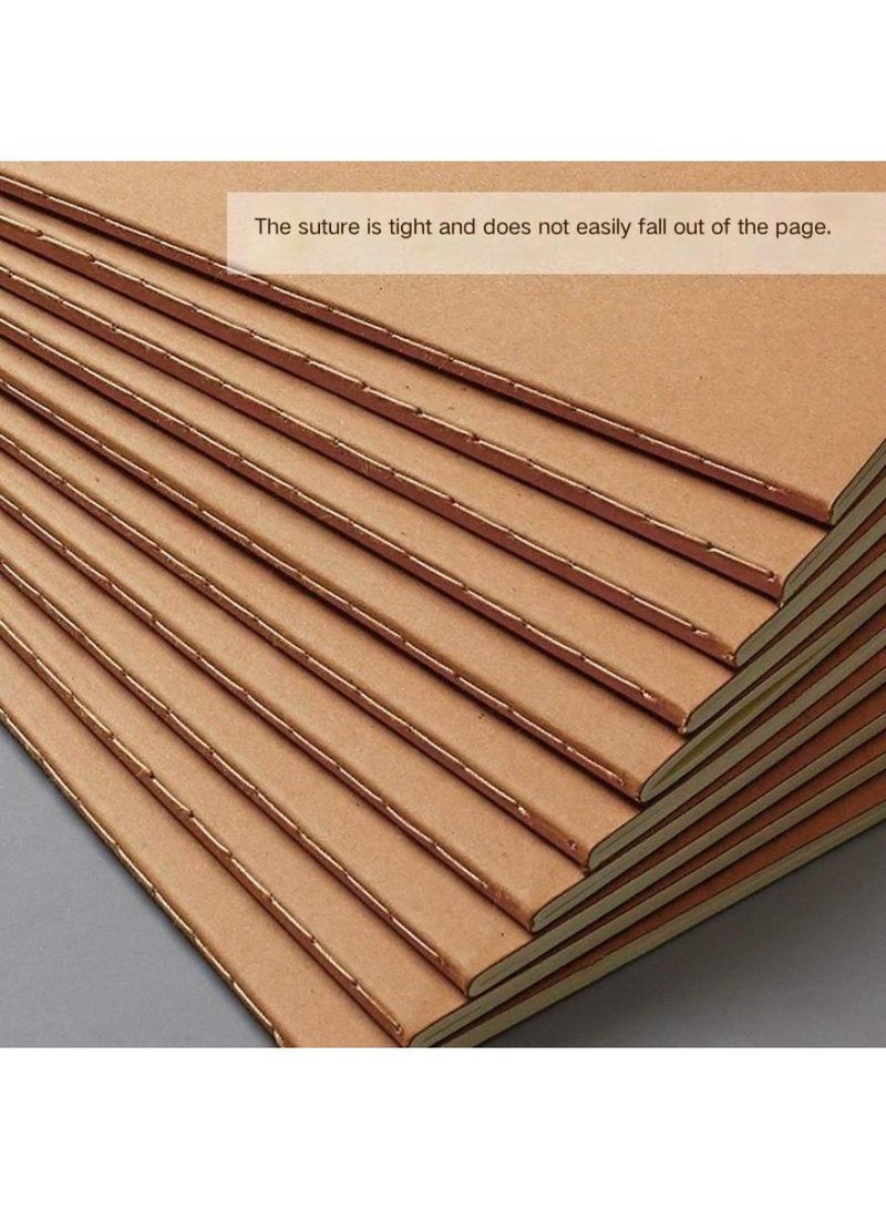 PAPERSAY 10 Pieces A5 Kraft Notebook Note Pad, Ruled Notebook, Each book has 72 pages / 36 sheets ,Used as a Notepad, Journal ,Sketchbook, Work Diary - Image 3