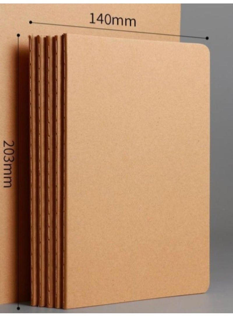 PAPERSAY 10 Pieces A5 Kraft Notebook Note Pad, Ruled Notebook, Each book has 72 pages / 36 sheets ,Used as a Notepad, Journal ,Sketchbook, Work Diary - Image 2
