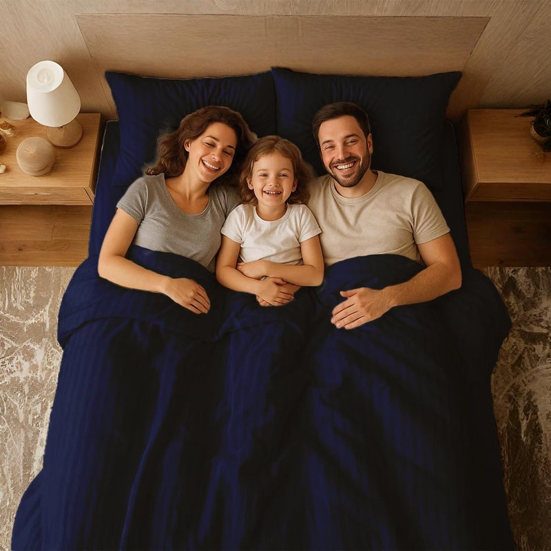 MOONCEE 6Pcs Bed Sheet King Size Set With Duvet Cover 220x240 Microfiber Bed Sheets Bedding Set Includes 1 Fitted Sheet, 1 Quilt Cover & 4 Pillows Cases (Royal Blue, 6Pcs Duvet Cover Set- King) - Image 4