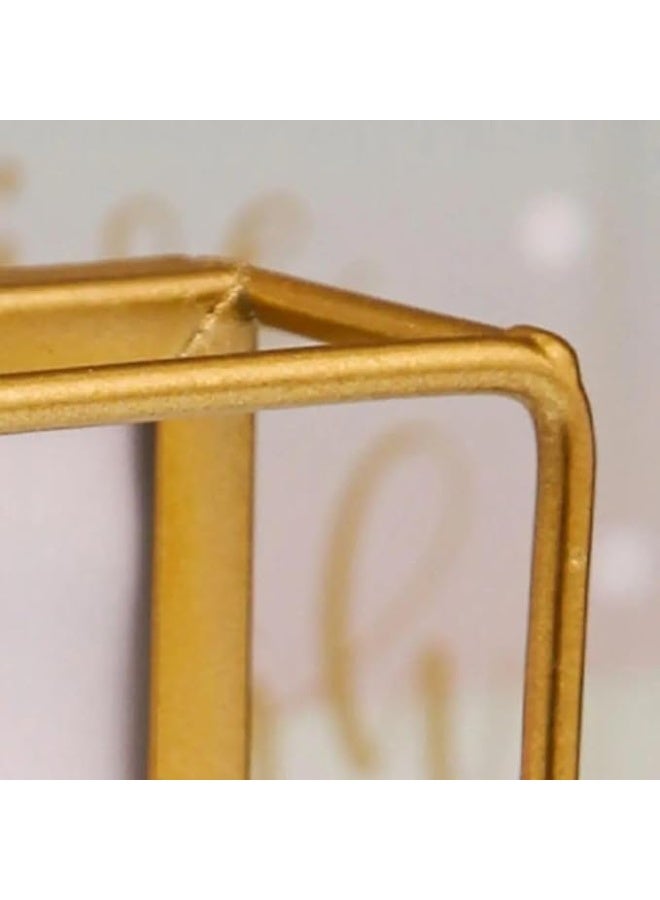 إطار صور معدني ذهبي مزخرف بتصميم "عِش، اضحك، أحب"، مع حامل سلكي - Image 2