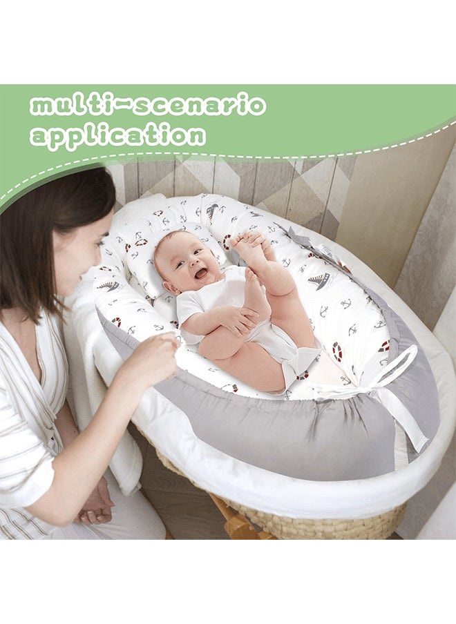 Riolio Baby Lounger, Foldable Baby Nest, Sleeping Baby Cradle with 100% Cotton Portable Pressure Protection Crib, Suitable for Bedroom/Travel/Camping (with Pillow and Quilt)  - Image 4