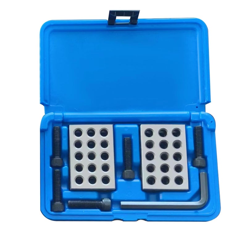 findmall 1 x 2 x 3 Inch Blocks 0.0001 Accuracy 1 x 2 x 3 Blocks Set 23 Hole with Screws Hex Key Plastic Case - Image 1