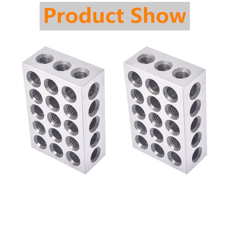findmall 1 x 2 x 3 Inch Blocks 0.0001 Accuracy 1 x 2 x 3 Blocks Set 23 Hole with Screws Hex Key Plastic Case - Image 4