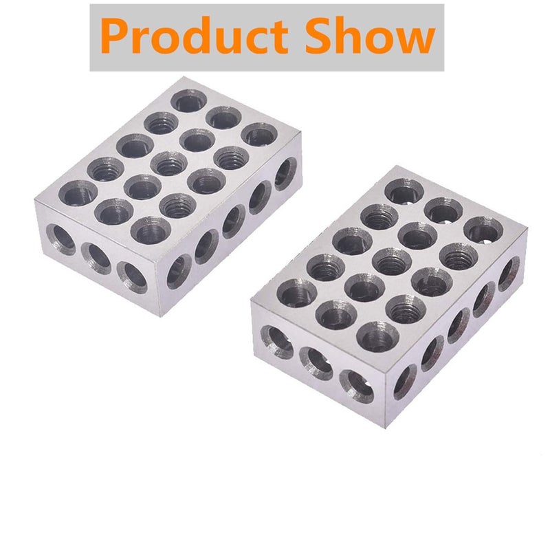 findmall 1 x 2 x 3 Inch Blocks 0.0001 Accuracy 1 x 2 x 3 Blocks Set 23 Hole with Screws Hex Key Plastic Case - Image 3