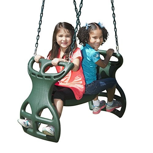 Swing-N-Slide SwingNSlide WS 3452 Heavy Duty Two Person Dual Glider Swing with Coated Chains to Prevent Pinching 18 W x 25 in H x 40 L Green - Image 5