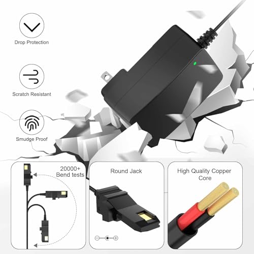 IBERLS for Power Wheels 12 Volt Battery Charger for P ower Wheel Gray, Replacement Fisher Price 12V Adapter Cord, Light, 6.5FT - Image 5