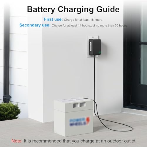 IBERLS for Power Wheels 12 Volt Battery Charger for P ower Wheel Gray, Replacement Fisher Price 12V Adapter Cord, Light, 6.5FT - Image 4