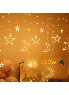AMGREEN Led String Lights Stars Shaped And Moon Curtain Decorative Lights Holiday Decoration Ramadan Gift  - Image 3