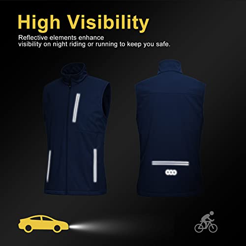33,000ft Men's Windproof Lightweight Golf Vest Outerwear with Pockets, Softshell Sleeveless Jacket for Running Hiking Sports - Image 5