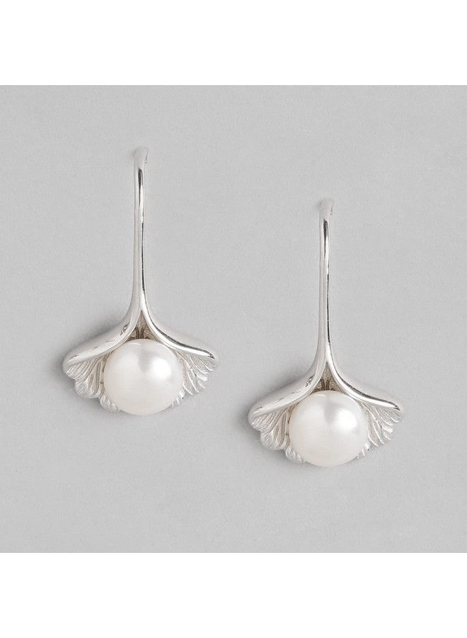 ZAVYA 925 Sterling Silver Designer Rhodium Plated Pearl Stud Earrings for Women | Stylish Silver Jewellery | Gift Women & Girls | With Certificate of Authenticity and 925 Hallmark - Image 4