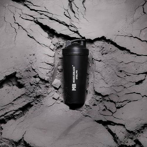 MuscleBlaze Stainless Steel Gym Shaker (Black, 700ml) - Image 5