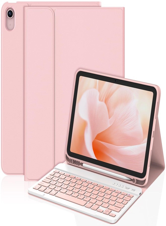 KBCASE for iPad Air 11 inch (M3/M2) 2025/2024 Case with Keyboard, Keyboard Case for iPad Air 5th/4th Gen/for iPad Pro 11 2018, Detachable Wireless Keyboard Tablet Case with Pencil Holder(Light Pink) - Image 1