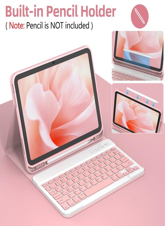 KBCASE for iPad Air 11 inch (M3/M2) 2025/2024 Case with Keyboard, Keyboard Case for iPad Air 5th/4th Gen/for iPad Pro 11 2018, Detachable Wireless Keyboard Tablet Case with Pencil Holder(Light Pink) - Image 4