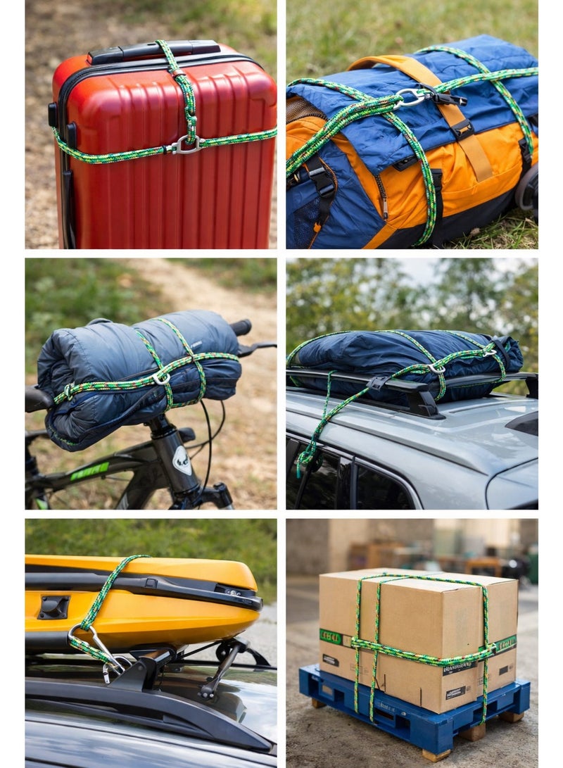 1.5m Heavy Duty Bungee Stretch Cord with Hooks – Elastic Shock Cord for Luggage, Camping Gear, Bike Cargo & Outdoor Use (Green, 1 Pc) - Image 3