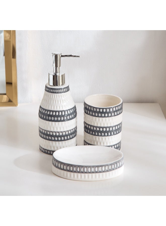 Home Box Alaska 3-Piece Ceramic Bathroom Accessory Set  - Image 1