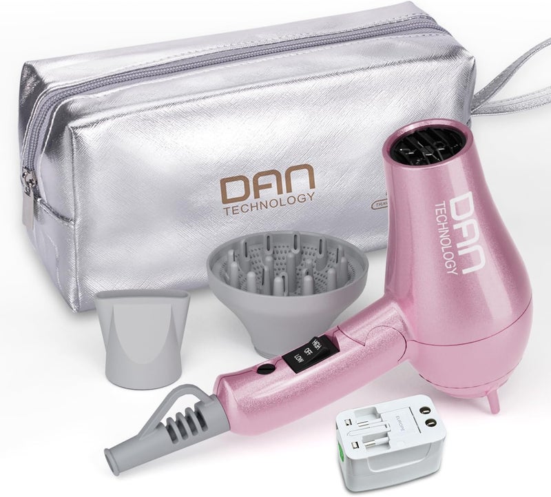 DAN Technology Auto Dual Voltage Hair DryerTravel Hair DryerHair Blow DryerLightweight Hair DryerSmall Hair DryerPortable Hair DryerTravel Hair dryers for Women