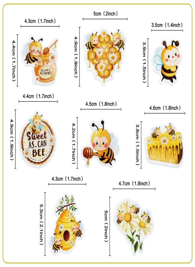 Ercadio 40 Pack Edible Bee Cupcake Toppers Honeycomb Bee Cupcake Picks Sweet as can Bee Spring Flower bees Cake Toppers for Bee Theme Birthday Baby Shower Party Kids Cake Decor Supplies - Image 2