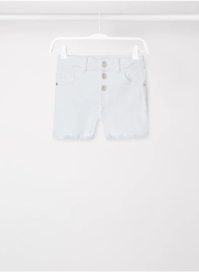 MANGO Kids Button Detail Shorts