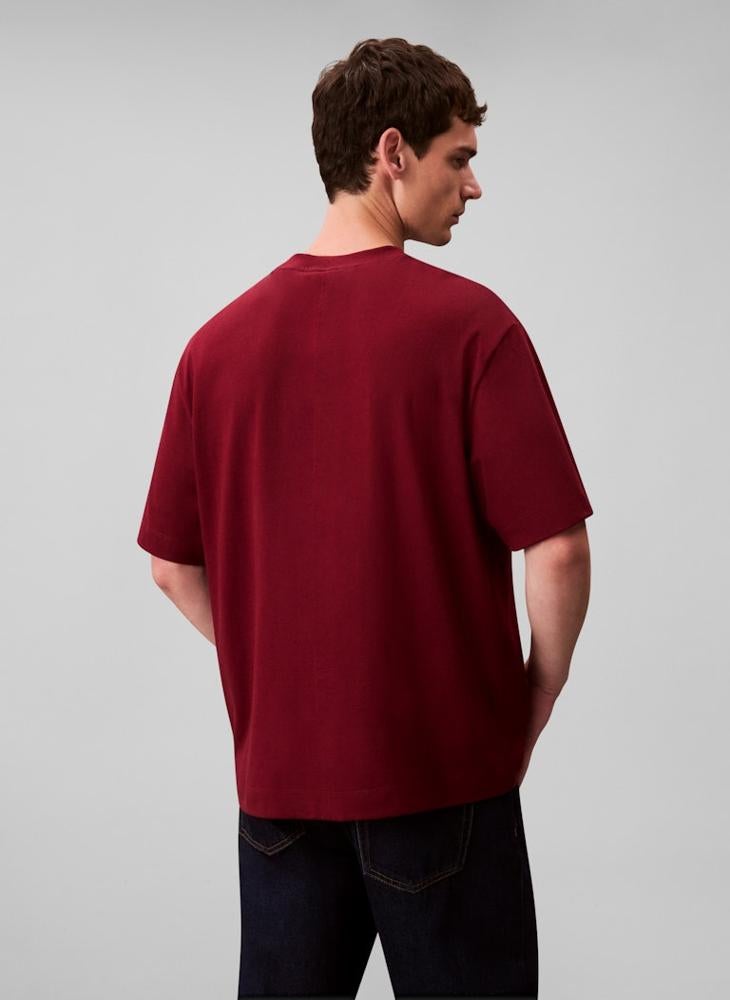 CALVIN KLEIN Short Sleeve Crew Neck Patch T-Shirt - Image 2